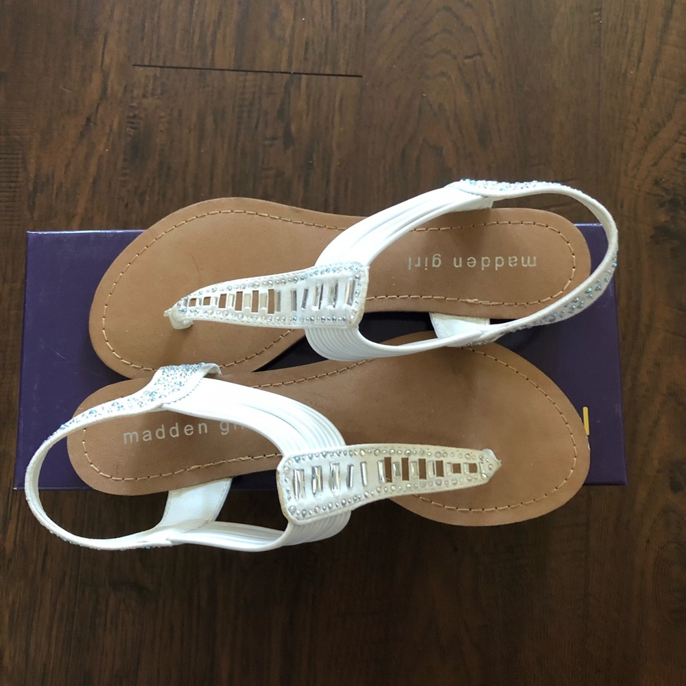 White strappy sandals